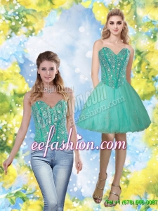 Cheap 2015 Beading and Appliques Sweetheart Prom Dress in Turquoise