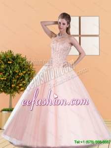 2015 Classical Ball Gown Quinceanera Dresses with Beading