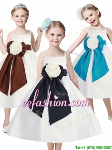 Fashionable Spaghetti Straps Mini Quinceanera Dresses with Hand Made Flowers and Sashes