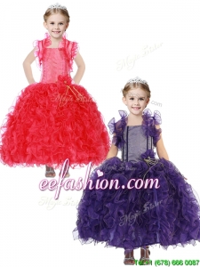 Inexpensive Straps Mini Quinceanera Dresses with Hand Made Flowers and Ruffles