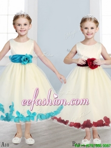 Sweet Scoop Mini Quinceanera Dresses with Hand Made Flowers and Appliques