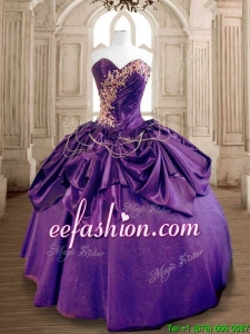 Exclusive Beaded and Ruffled Taffeta Sweet 16 Dress in Purple