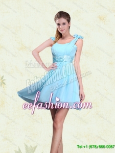 2015 Summer A Line Straps Beautiful Dama Dresses with Ruching and Bowknot