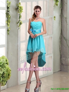 2015 Summer Sweetheart A Line New Style Dama Dresses with Ruching and Belt