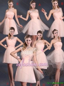 Baby Pink Mini Length 2015 Beautiful Dama Dresses