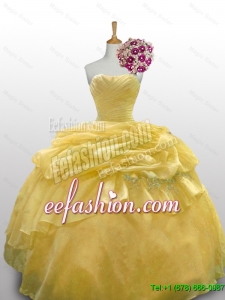 2015 Fall Elegant Ball Gown Quinceanera Dresses with Appliques Layers