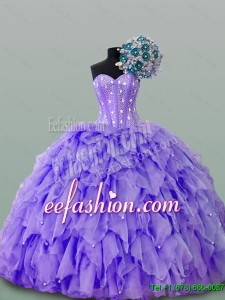 2015 Fall Elegant Quinceanera Dresses with Beading and Ruffles