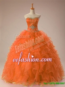 2015 Winter New Style Sweetheart Beaded Quinceanera Dresses in Organza