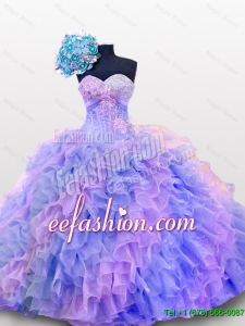 Beautiful Beaded and Sequins Sweetheart Quinceanera Dresses for 2015