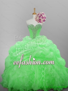 Luxurious Beaded Quinceanera Dresses in Organza for 2015 Fall
