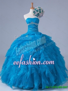 Perfect Beading and Ruffles Strapless Quinceanera Dresses for 2015