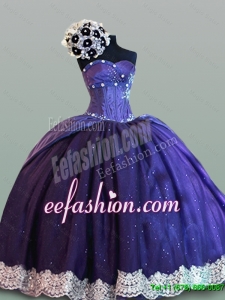 Pretty Sweetheart Quinceanera Dresses with Lace for 2015 Fall