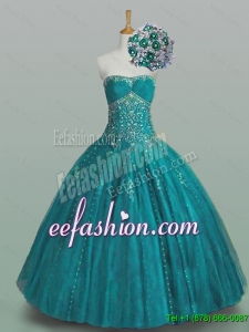 2015 Winter New Style Strapless Beaded Quinceanera Dresses with Appliques