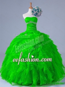 2015 Winter New Style Strapless Quinceanera Dresses with Beading and Ruffles