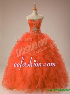 2015 Winter New Style Sweetheart Beaded Quinceanera Gowns in Organza