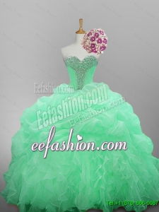 Pretty 2016 Summer Sweetheart Quinceanera Dresses with Beading and Ruffled Layers