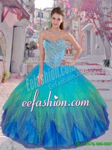 Cheap Multi Color Sweetheart Sweet 16 Dresses with Beading