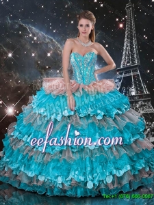 Amazing Sweetheart Quinceanera Dresses with Beading and Ruffled Layers