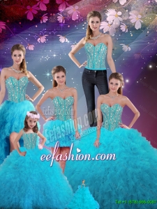Detachable Ball Gown New Quinceanera Dresses with Beading and Ruffles