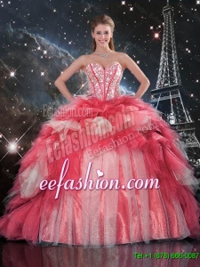 Exclusive Beaded Ball Gown Quinceanera Dresses with Brush Train