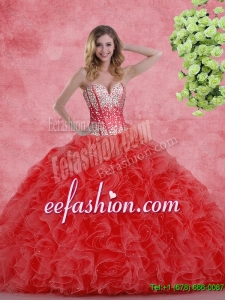 2016 Amazing Sweetheart Beaded Quinceanera Dresses with Ruffles