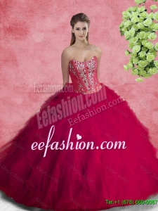 2016 Pretty Quinceanera Dresses with Beading and Ruffles