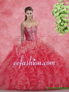 Amazing Strapless Beaded and Ruffles Quinceanera Dresses for 2016