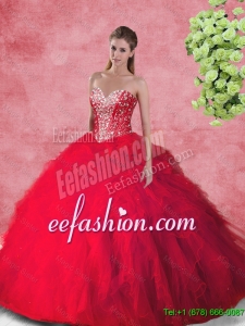 Discount 2016 Ball Gown Quinceanera Dresses with Beading and Ruffles