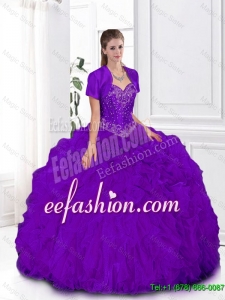 Pretty Ball Gown Sweetheart 2016 Quinceanera Gowns in Purple