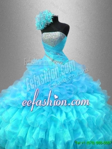 2016 Popular Strapless Sequined Sweet 16 Gowns with Ruffles