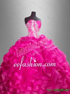 Beaded and Ruffles Discount Sweet 16 Gowns with Sweetheart