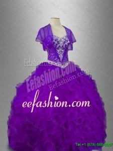 Best Selling Beaded Sweetheart Quinceanera Gowns in Purple
