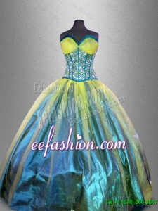Elegant Sweetheart Multi Color Quinceanera Dresses with Beading for 2016