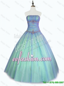 Perfect Beaded Floor Length Sweet 16 Dresses with Strapless