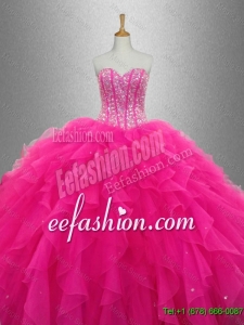 Popular Sweetheart Quinceanera Dresses with Beading and Ruffles for 2015