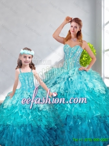 2015 Winter Beautiful Ball Gown Sweetheart Macthing Sister Dresses in Multi Color