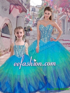 Classical Beaded Ball Gown Macthing Siste Dresses with Sweetheart