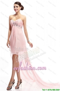 Classical Sweetheart Beaded Prom Gowns with High Low