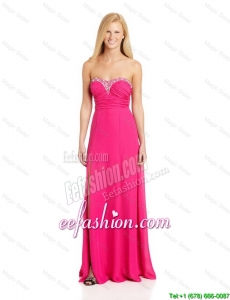 Perfect Empire Sweetheart Prom Dresses with Brush Train in Hot Pink
