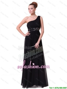 Perfect One Shoulder Sequined Prom Dresses in Black