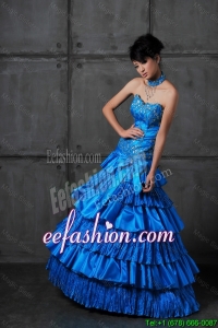 Cheap A Line Sweetheart Prom Dresses with Ruffled Layers
