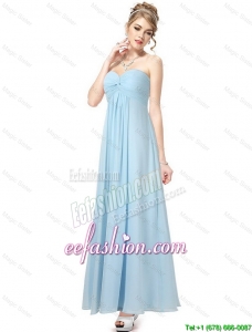 Cheap Ankle Length Sweetheart Prom Dresses in Light Blue