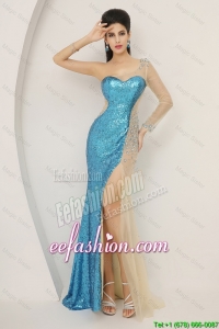 Gorgeous Sequined Multi Color Prom Dresses with Long Sleeve