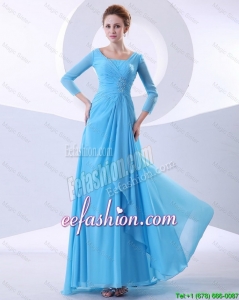 Luxurious Beading Aqua Blue Prom Dresses in 2016