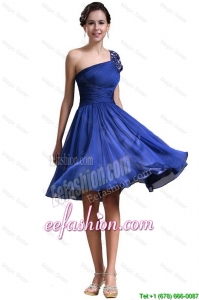 Pretty One Shoulder Short Prom Dresses in Royal Blue