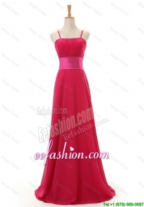 Cheap Spaghetti Straps Long Red Prom Dress for 2016