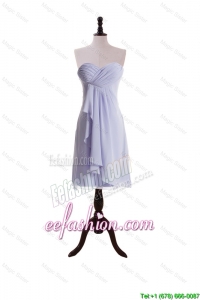 New Style Lavender 2016 Short Prom Dresses with Ruching and Ruffles