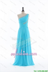 2016 Beading and Ruching Aqua Blue Prom Dresses In Stock
