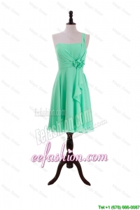 2016 Summer Apple Green Prom Dresses with Hand Made Flower and Ruffles