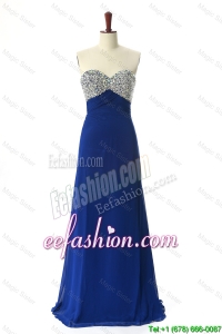 Formal 2016 Beading Sweep Train Prom Dresses in Royal Blue